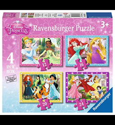 Ravensburger Disney Princess-4 in Box (12, 16, 20, 24 Piece) Jigsaw Puzzles  les Prix d'Occasion ou Neuf