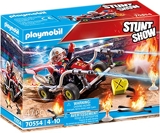 Playmobil - Stuntshow - Kart Pompier avec 1 Personnage Cascadeur - Accessoires Inclus 70554