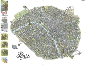 Le plan de Paris illustré à afficher