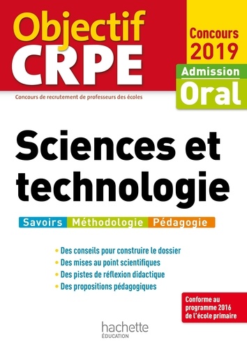 Objectif CRPE Sciences et technologie 2019 - 9782016212806 - 12,99 €