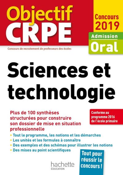 CRPE en fiches : Sciences et technologie 2019 - 9782016212882 - 7,99 €