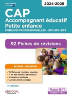 CAP Accompagnant éducatif petite enfance - Épreuves professionnelles - 2023-2024 - 92 Fiches de révisions - EP1, EP2 et EP3 - 9782311217476 - 10,99 €