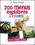 couverture de : 200 menus &eacute;quilibr&eacute;s &agrave; 2 euros
