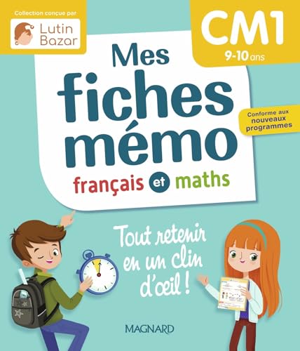 Mes fiches mémo Français et Maths CM1 - Une collection conçue par Lutin Bazar - Tout retenir en un clin d'oeil