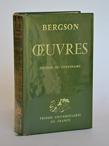 Oeuvres / edition du centenaire, Bergson Henri - les Prix d