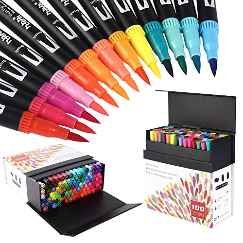 120 Feutres Coloriage Adulte Double Pointe - Marqueurs Aquarelle Et Pointe Fine