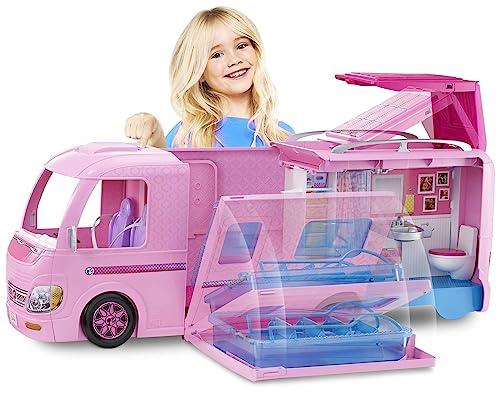 Barbie - Camping-Car Transformable - 7 Zones De Jeu - 60 Accessoire Avec Toboggan Piscine Pick Up Bateau Pour Poupees Amz B09bw4htm9 Barbie - Camping-Car Transformable - 7 Zones De Jeu - 60 Accessoire Avec Toboggan Piscine Pick Up Bateau Pour Poupees Amz B09bw4htm9